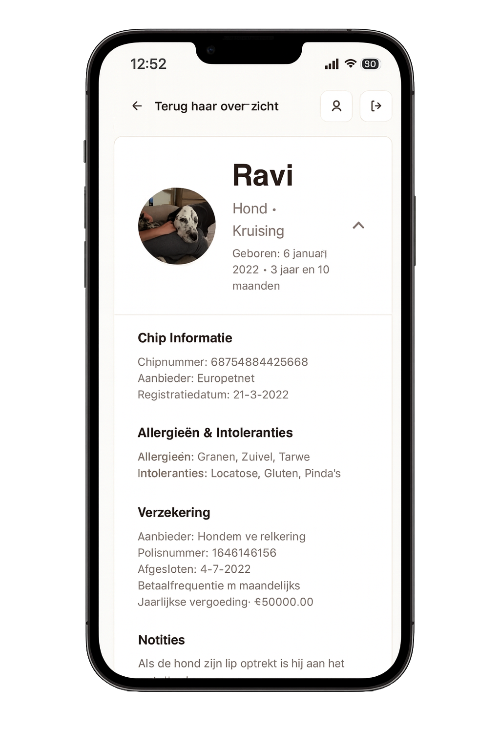 DierFit app scherm